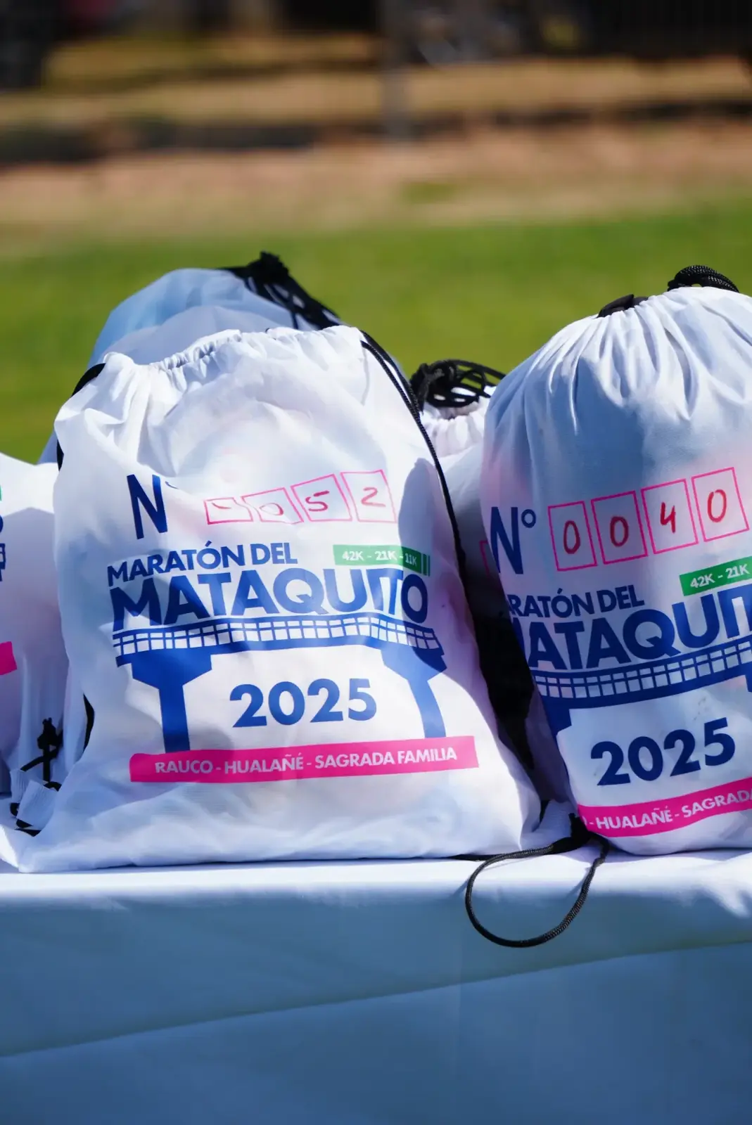 Runner's bags from the Mataquito Marathon