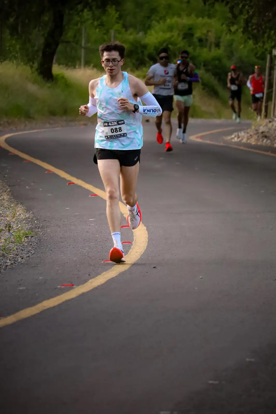 Arm sleeves during a race