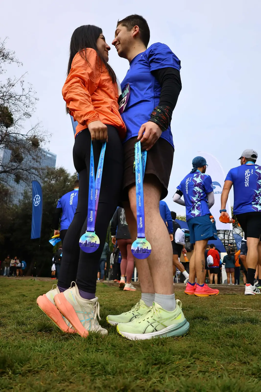 Runners with their finisher medals