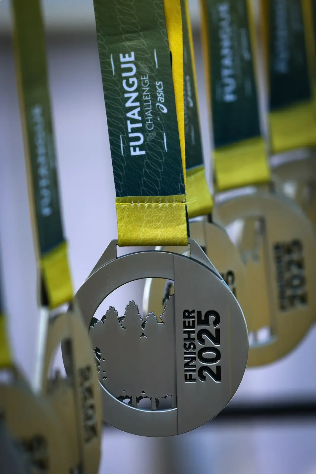 Finisher medals from a sports event