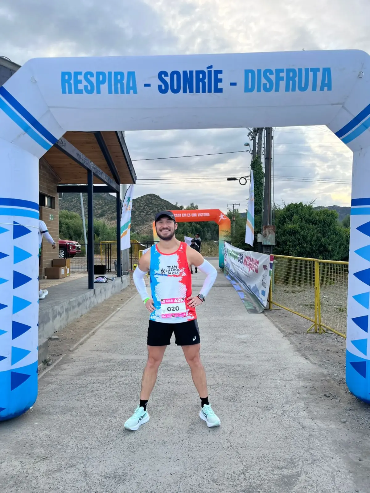 Custom inflatable finish arch at a race finish line